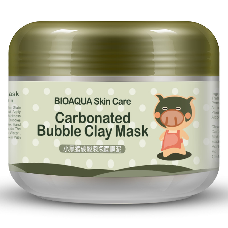  ī ī  Ǳ ź꿰  Ŭ ũ ܿ  Ŭ ̽ ¡ Ų ɾ/BIOAQUA Kawaii Black Pig Carbonated Bubble Clay Mask Winter Deep Cleaning Moisturizing Skin